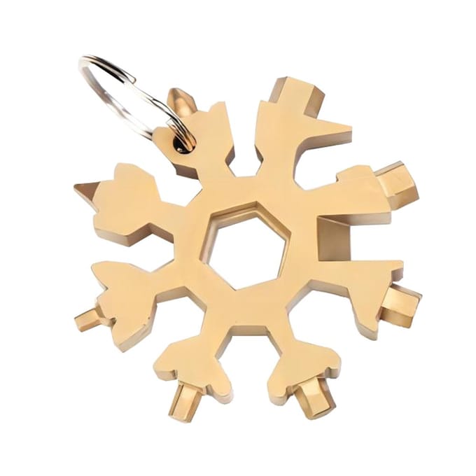 Clé Multifonction Flocon de Neige Portable Hexagonal Octogonal Edc Clé à Douille Tout Acier Outil 19-en-un Carte
