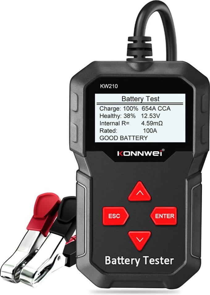 Konnwei KW210 Batterij tester 12V - Accu Diagnose - Auto/Motor/Boot - Nederlands