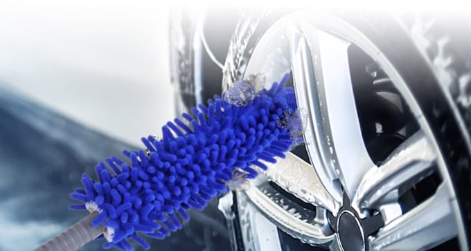 IWH Velgenborstel microvezel, blauw/grijs