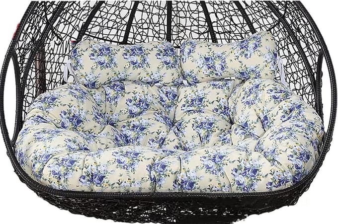 Dubbel Schommelkussen - Eierstoelkussen - Buiten Ontspannen - Waterdicht Polyester - 150x110cm - Bloem Een