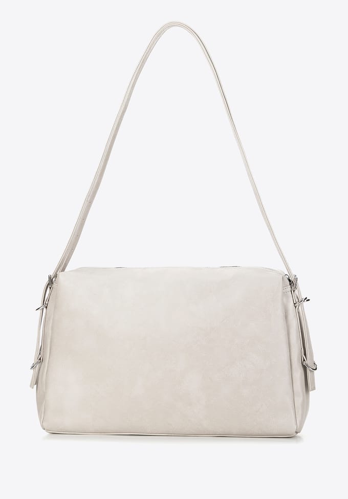 Wittchen Dames shopper met decoratieve banden, gebroken wit, eco-leer