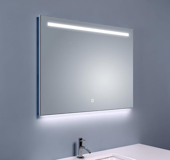 Wiesbaden Ambi one spiegel rechthoek met LED, dimbaar en spiegelverwarming 80 x 60 cm