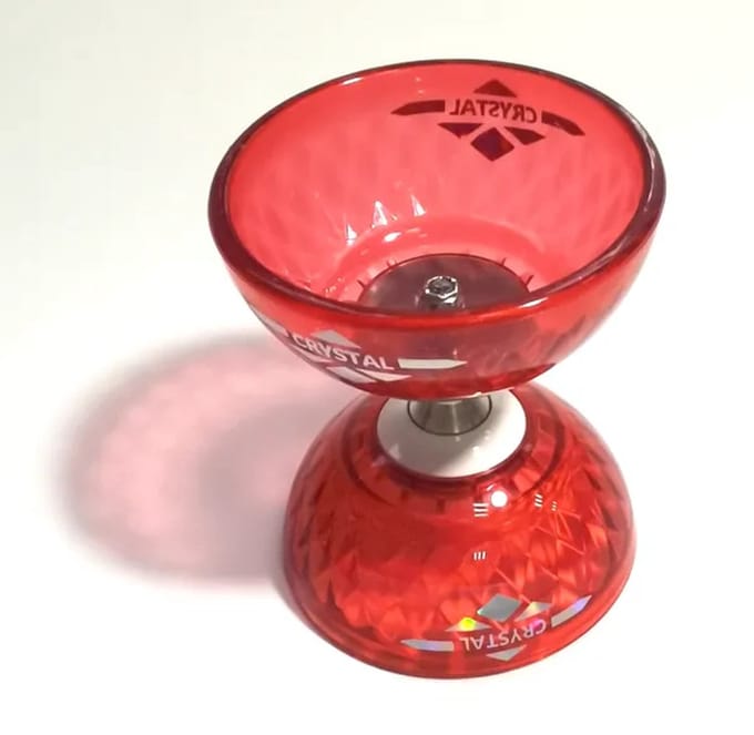 Acrobat - Set Bearing diabolo crystal-red + aluminum hand sticks