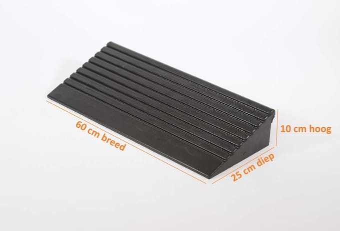 Rubber drempelhulp 10 cm