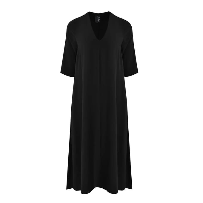 Lange Crêpe Jurk Dames Mat Fashion