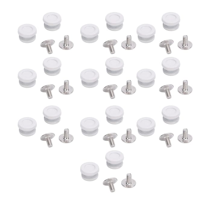 20 Ensembles Rivets de Lacet 9x5mm Boutons Œillets 2.5x5.5mm Vis Croisées Attache de Lacet de Chaussure Ensemble Noir blanc