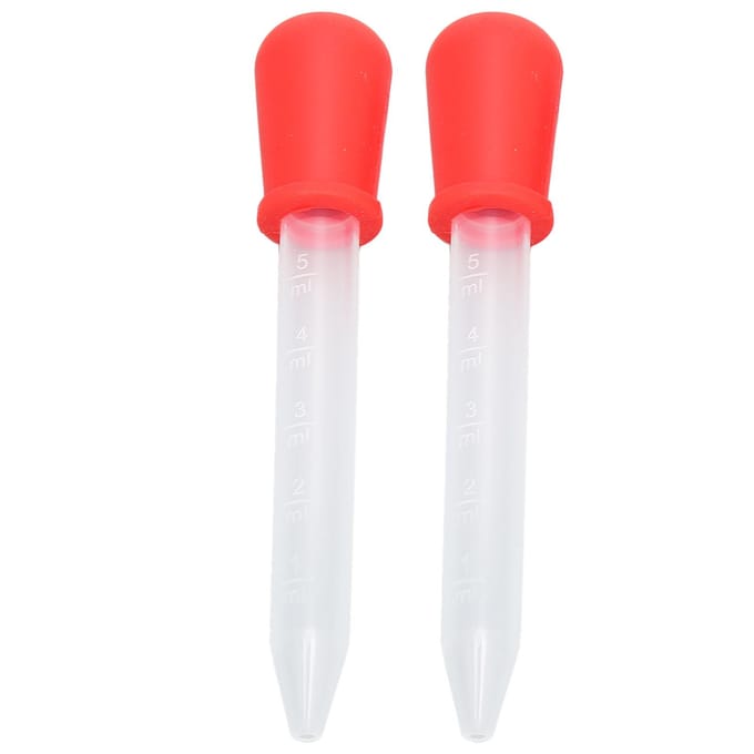 2 pcs Pipette de transfert multifonctionnelle Silicone Compte-gouttes à liquide calibré pour Laboratoire DIY ArtRouge