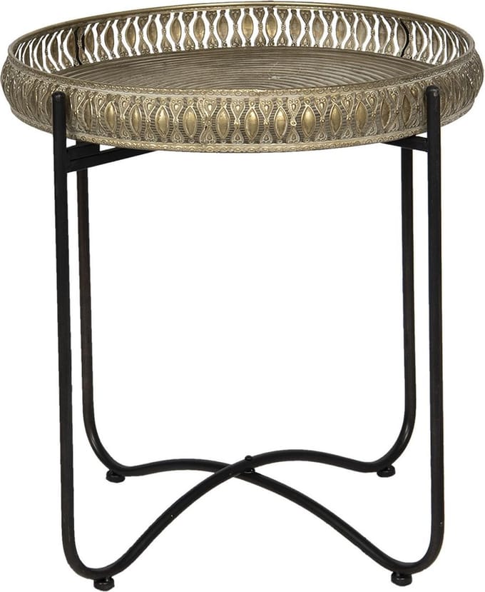 Clayre & Eef Bijzettafel Ø 49x52 cm Koperkleurig IJzer