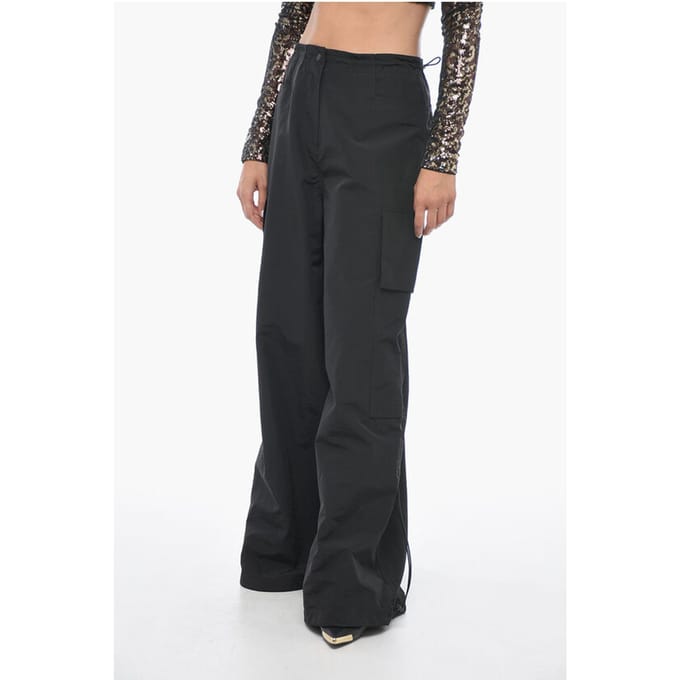PARACHUTE Cargo-broek met wijde pijpen in zwart