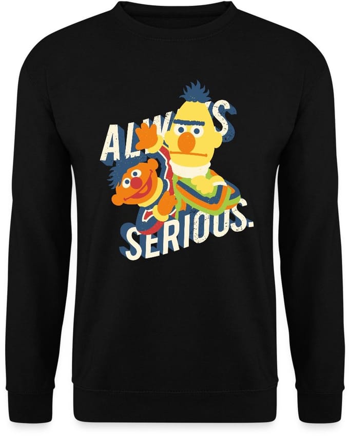 Sesamstraat Ernie Bert Altijd Serieus Always Serious Sweater Heren