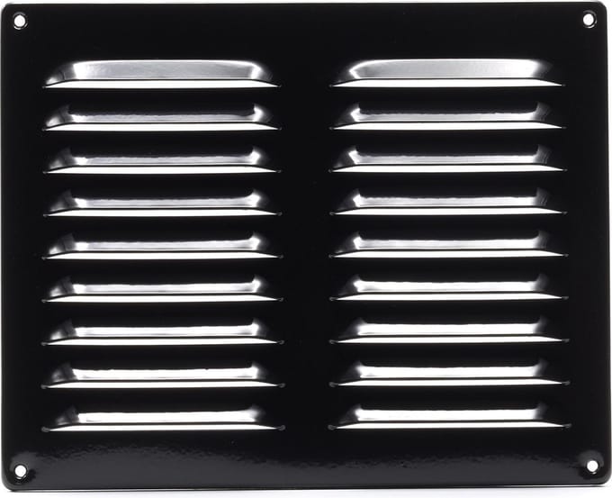 VoorVentilatie aluminium schoepenrooster - 250 x 200 mm - zwart