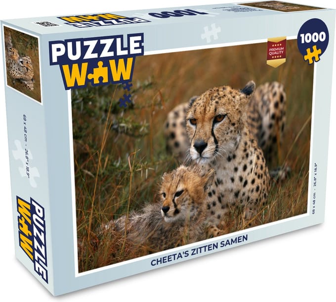 Puzzel Cheeta's zitten samen - Legpuzzel - Puzzel 1000 stukjes volwassenen
