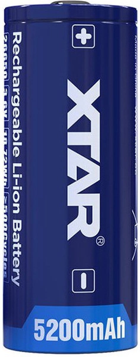 XTAR 26650 Oplaadbare Lithium batterij 3.6 V - 5000mAh (protected) - 7A