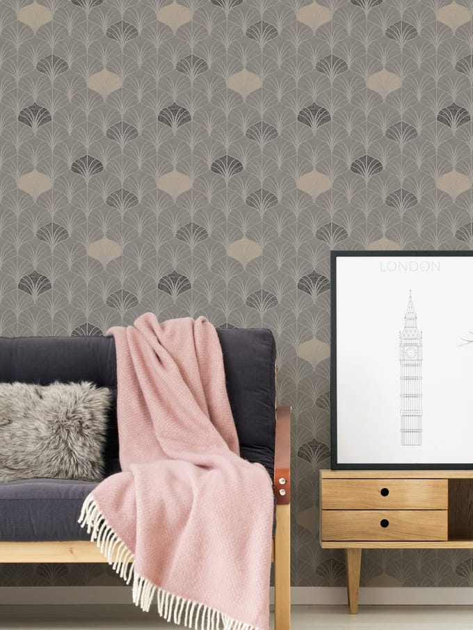 ART DECO BEHANG - Grijs Beige Bruin - AS Creation Pop Style