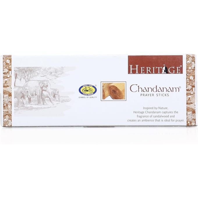 Cycle Heritage Chandanam Bâtonnets d'encens Bois de santal pur pour prière méditation 40 min temps de combustion white