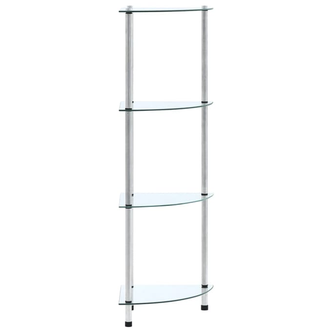 vidaXL - Kastje - 4-laags - 30x30x100 - cm - gehard - glas - transparant