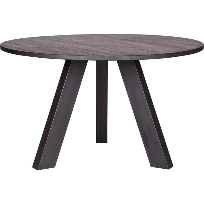 WOOOD Rhonda Eettafel - Eiken - Blacknight - Ø129 cm