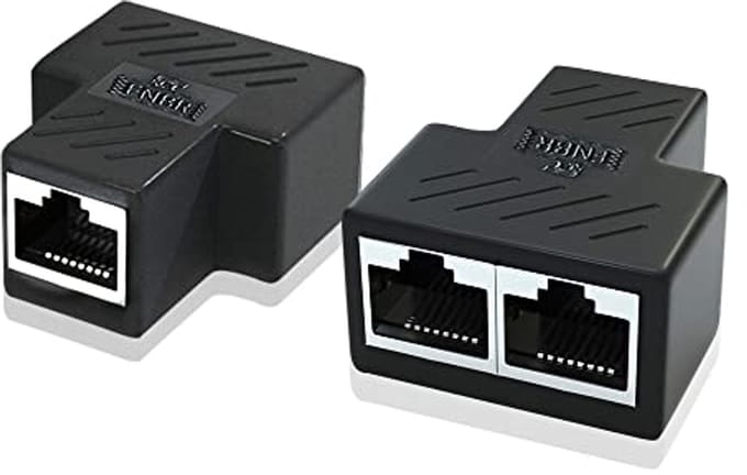 Netwerk Splitter - Ethernet Adapter - Twee Apparaten - Stabiel Signaal - 2 Adapters - Zwart