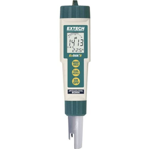 Extech EC500 Chloorfotometer Total dissolved solids (TDS), Geleidingsvermogen, pH-waarde, Saliniteit, Temperatuur