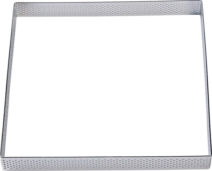BrandNewCake® Taartring RVS - Vierkant Geperforeerd 17,5x2cm - Kookring - Bakring