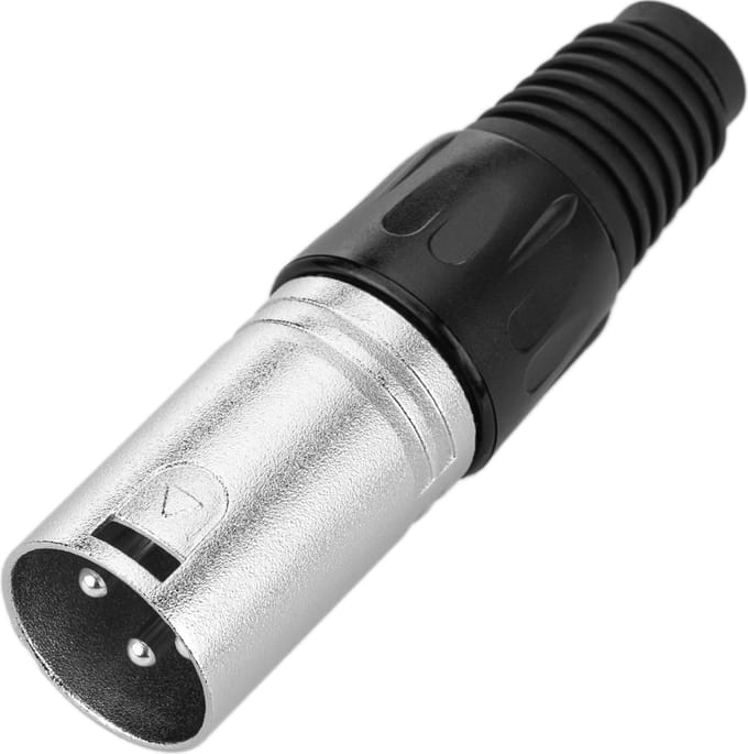 BeMatik - XLR3-connector 3-pins mannelijk metallic zilver