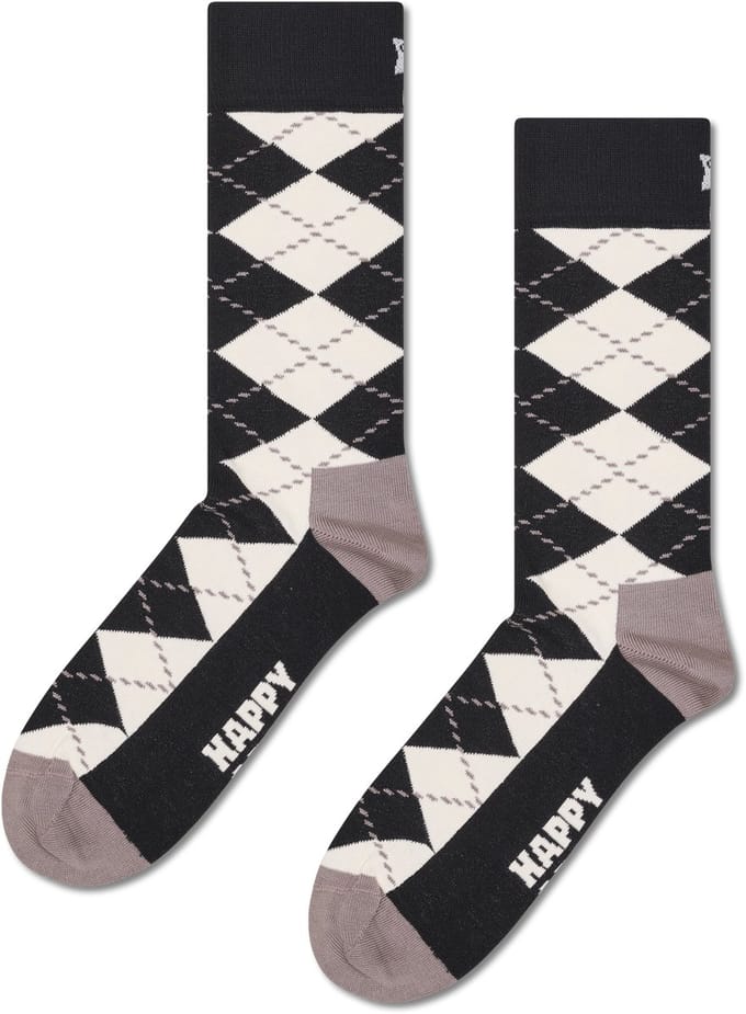 Happy Socks Argyle Sock - unisex sokken - zwart - Unisex - Maat: 41 - 46