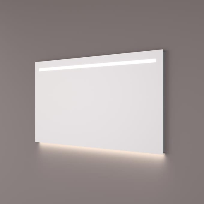 HIPP Design spiegel Basic Line Recht & Horizontale LED-Baan & Indirecte Verlichting Onder & 60 x 70 x 3 cm & Spiegelverwarming & Infrarood Sensor Dimmer