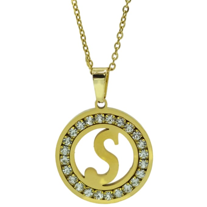 Initiaal ketting met letter hanger S – Premium gold-plated staal