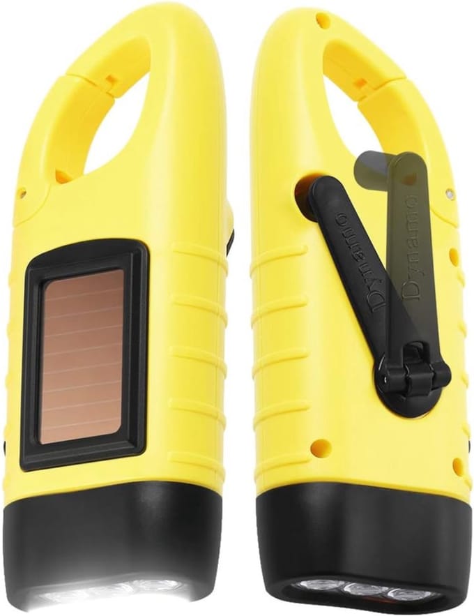 Core® Zaklamp opwindbaar - Zaklamp - Zaklampen - Geel- 2cm x 5cm x 10cm