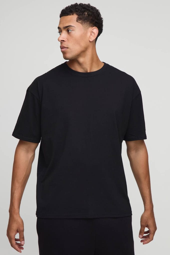 Zwarte oversized Guinness-licentie bedrukt T-shirt | Black | Size Medium
