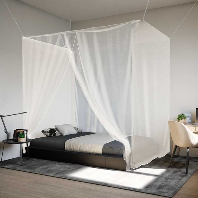 vidaXL - Muggennet - voor - bed - Rechthoekig - 156 - mesh - 220 - x - 100 - x - 150 - cm