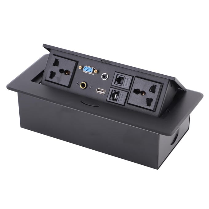 Tafel Aansluitdoos Inbouw Pop Up Stopcontact met Audio HD Multimedia Interface voor Kantoor School