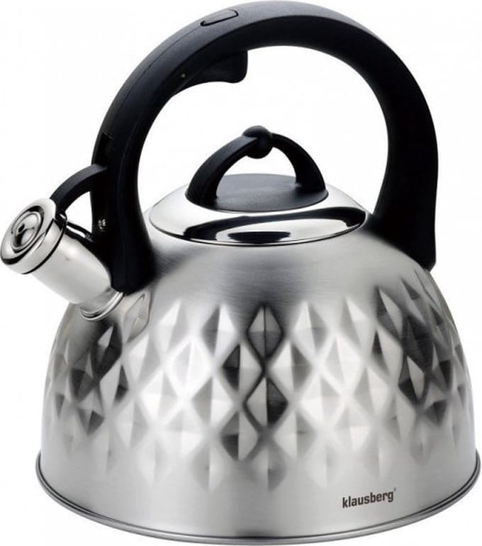 Klausberg 7549 - Traditionele fluitketel - zilver kleurig - 3 liter