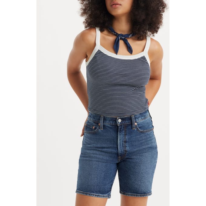 Levi's Ribcage Bermuda Shorts Blue Taglia: W26 | Pantaloncini Outlet | Donna | Blu