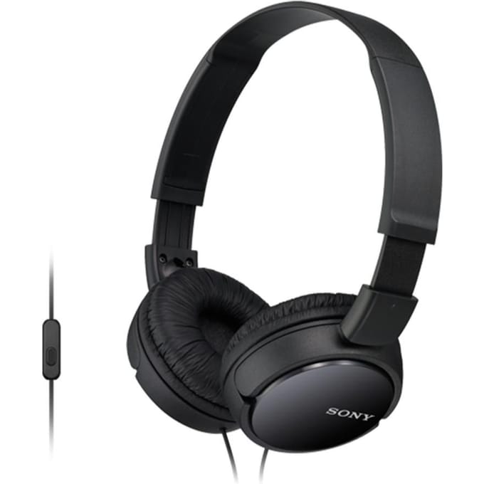 Sony MDR-ZX110AP On Ear koptelefoon Kabel Zwart Vouwbaar, Headset