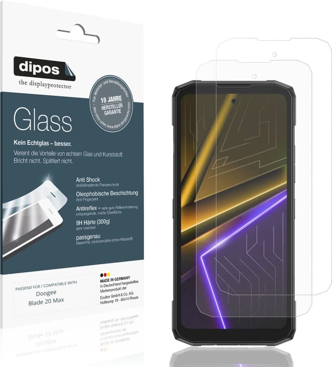 dipos – 2x Matte Pantserfolie geschikt voor Doogee Blade 20 Max | 9H Screenprotector