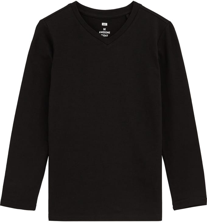 WE Fashion Jongens basic T-shirt met V-hals