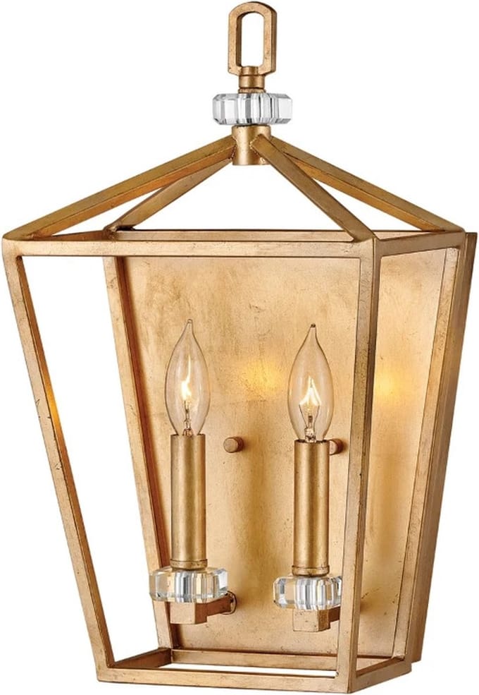Hinkley LED Wandlamp Stinson | 2X E14 Max 60W | Distressed Brass