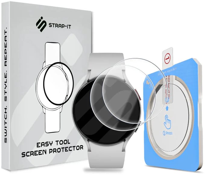 Strap-it 2-pack Screenprotector met One-Click Tool screen protector display bescherming geschikt voor Samsung Galaxy Watch 6 44mm