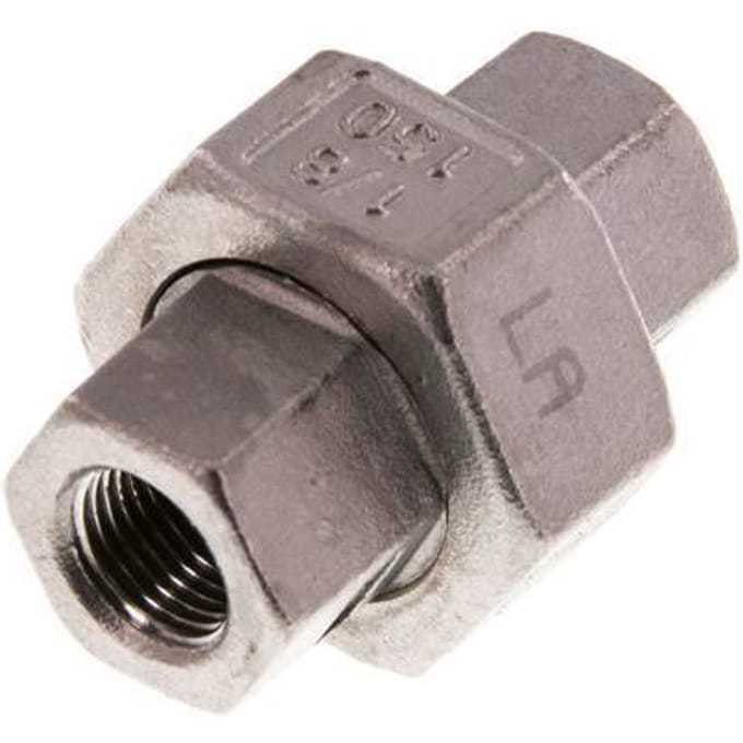 Rp 1/8'' RVS Borstnippel 3-delig met Conische afdichting 16 Bar
