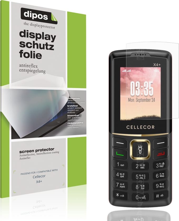 dipos – 4x Matte Beschermfolie geschikt voor Cellecor X4+ | Krasbestendige & antireflecterende Screenprotector Ultra-Thin