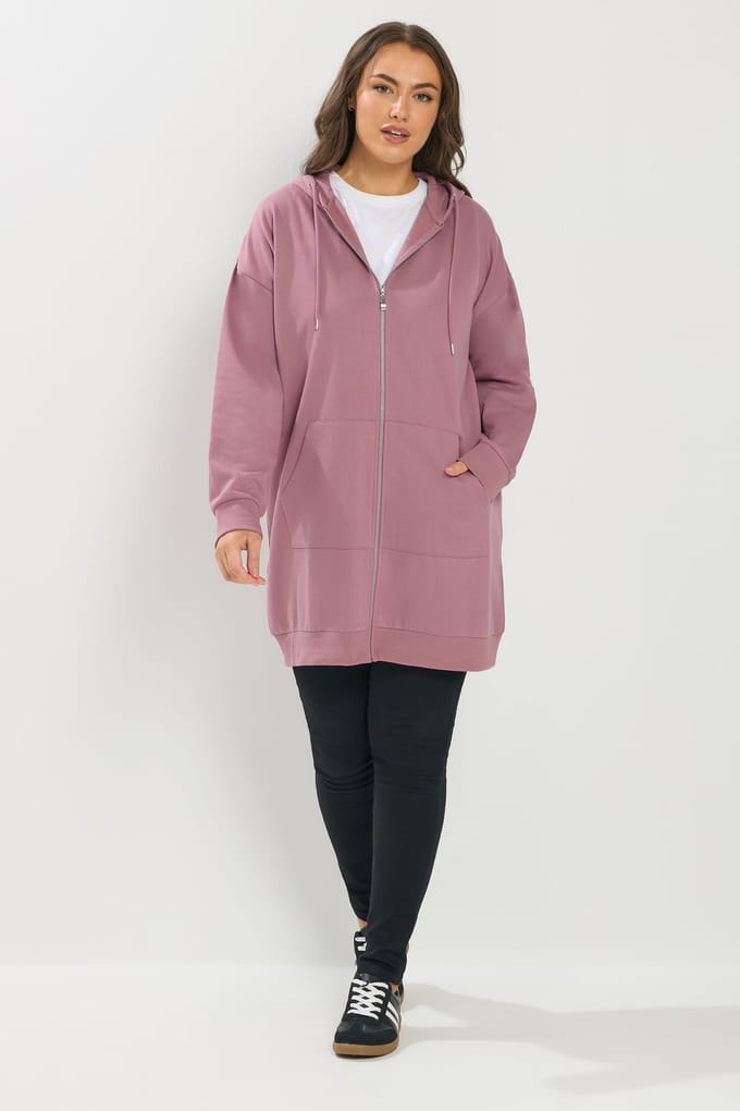 Yours Oudroze Lange Hoodie Met Rits Size 44