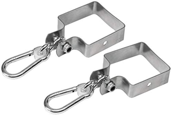 Set van 2 schommelklemmen met vierkante beugel voor 100 x 100 mm vierkante balk