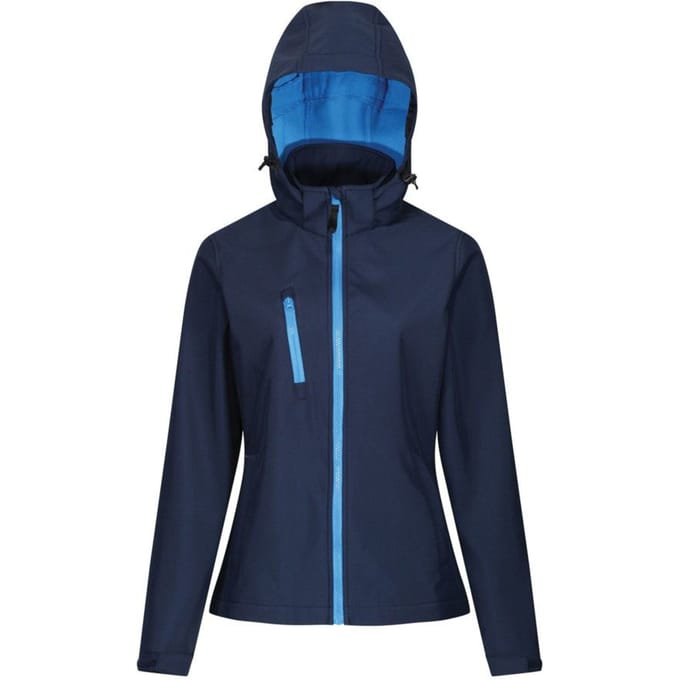 Regatta Dames/dames Venturer Jas met kap en zachte shell (Marine / Frans Blauw)