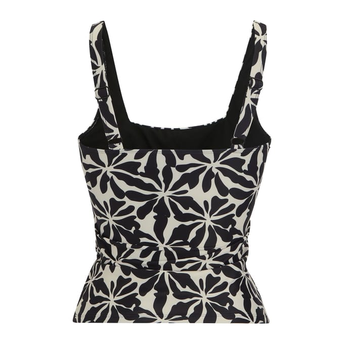 Regatta Dames Loria Abstract Floral Tankini Top (Zwart/Wit)