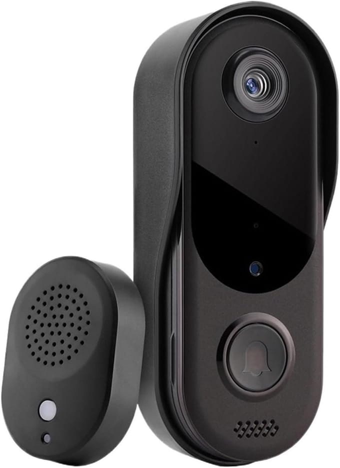 Draadloze Deurbel - Video Intercom - Veilig Thuis - Tweeweg Audio - 1 Deurbel 3 Chime - Zwart