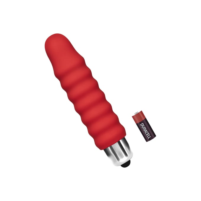 Geribbelde minivibrator van siliconen, 10 cm