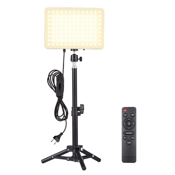 Andoer 1-pack LED-videolampset 45W fotografie-invullichtpaneel 2800K-6500K verstelbaar EU Plug