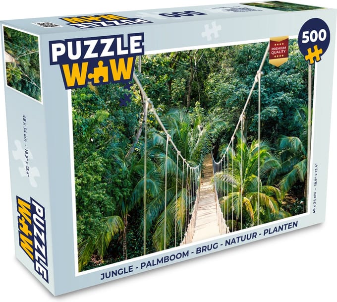 Puzzel Jungle - Palmboom - Brug - Natuur - Planten - Legpuzzel - Puzzel 500 stukjes