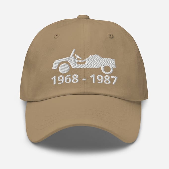 De2pktjes - Geborduurde Citroën Méhari pet met productieperiode - Khaki